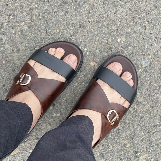 Multi Leather Chappal